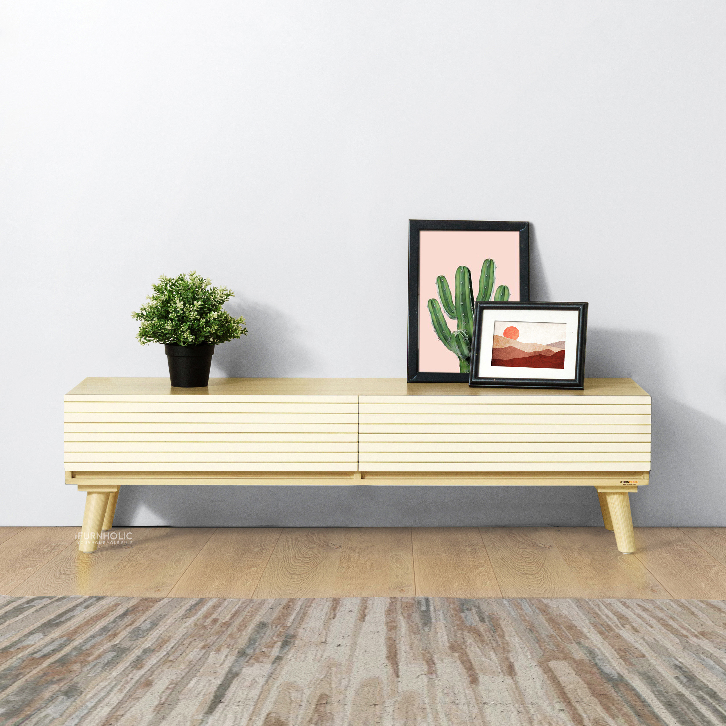 Brix TV Cabinet 110 (Natural-Ivory)