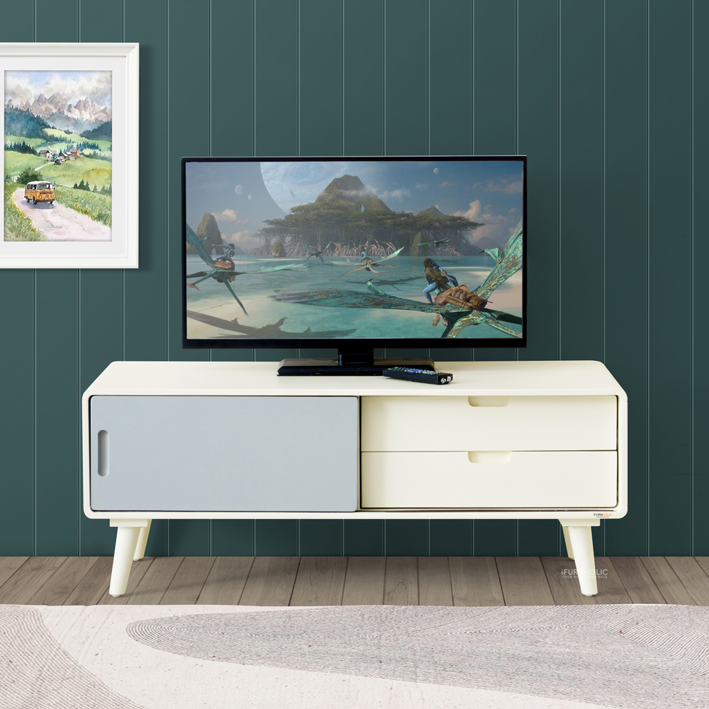Flint TV Cabinet (Ivory-Grey)