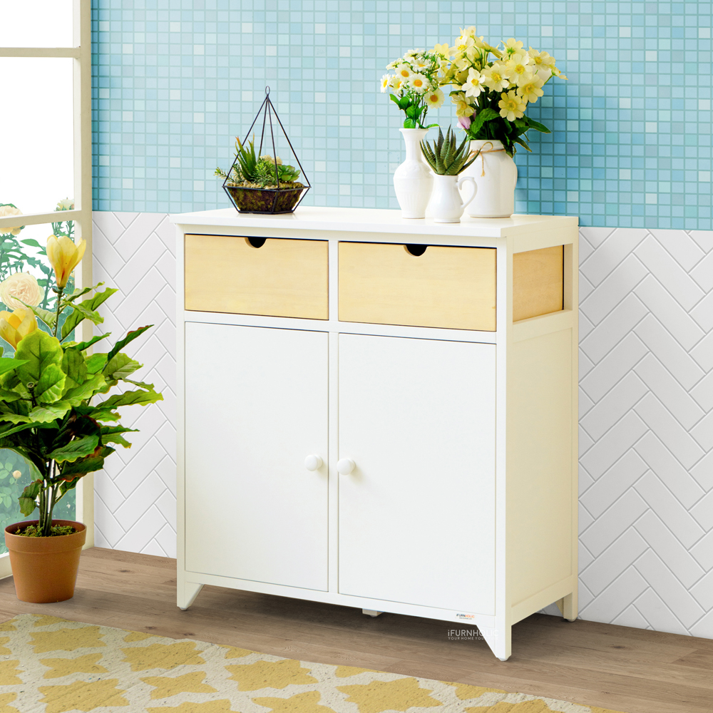 Sandra 2 Drawers 2 Doors (Ivory-Natural)