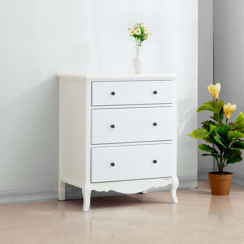 Charlotte 3 Drawers (White)