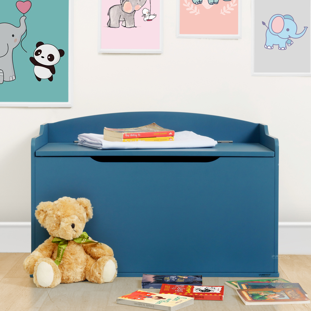 Austin Toy Box With Safety Hinges (Navy)