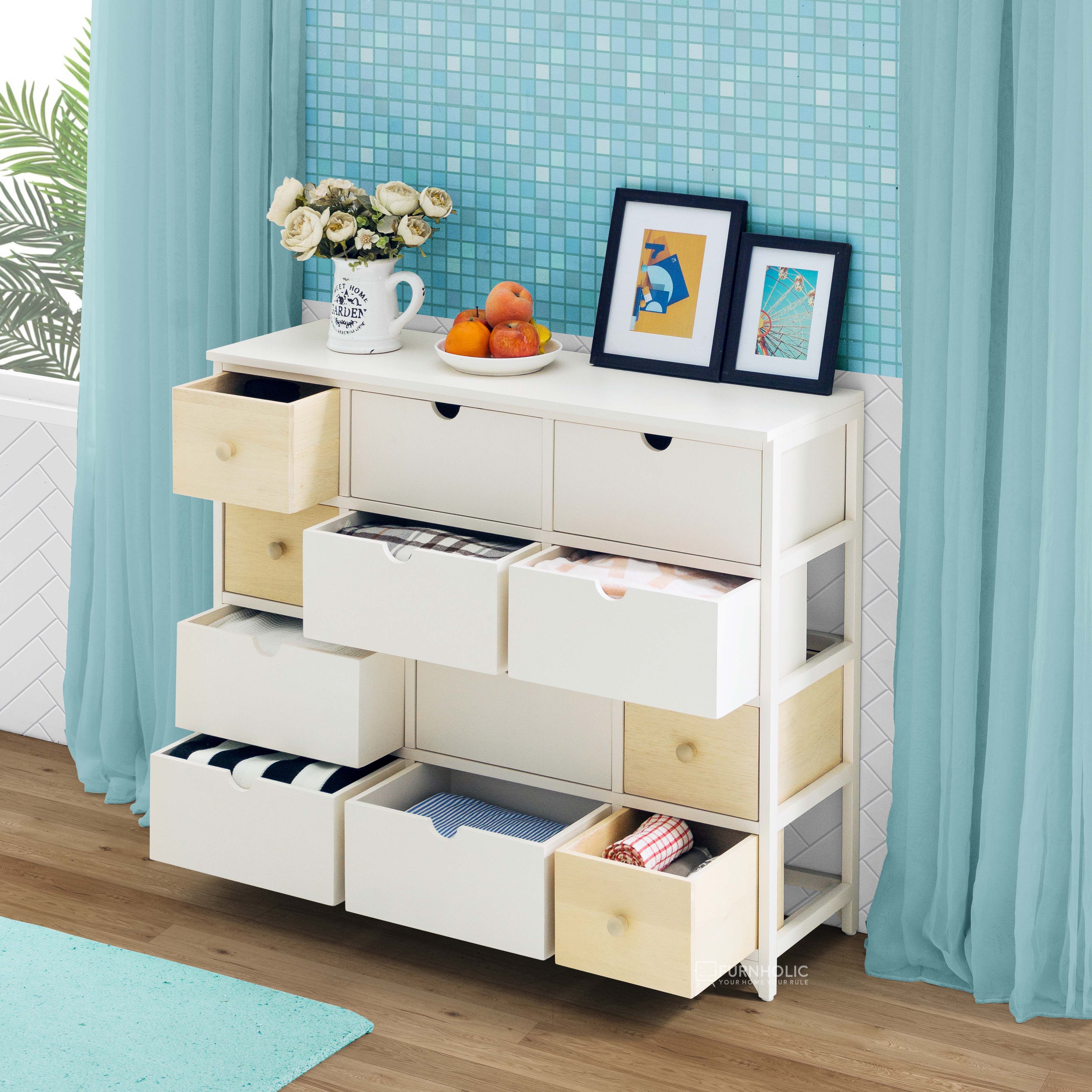 Bigger Sandra 12 Drawers (Ivory-Natural)