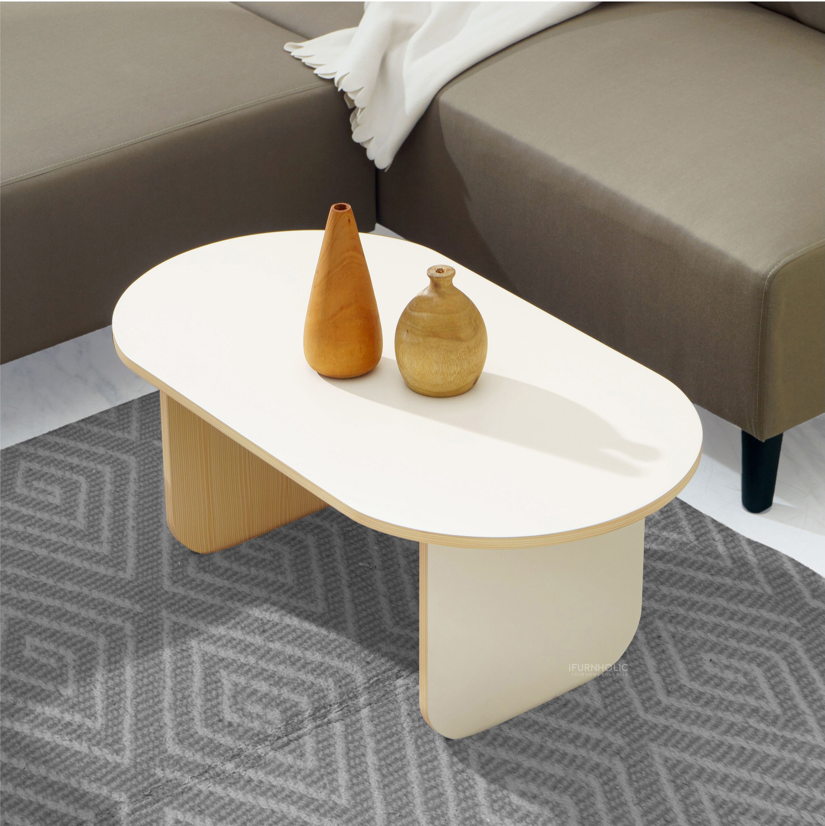 Joel Coffee Table (Ivory-Natural)