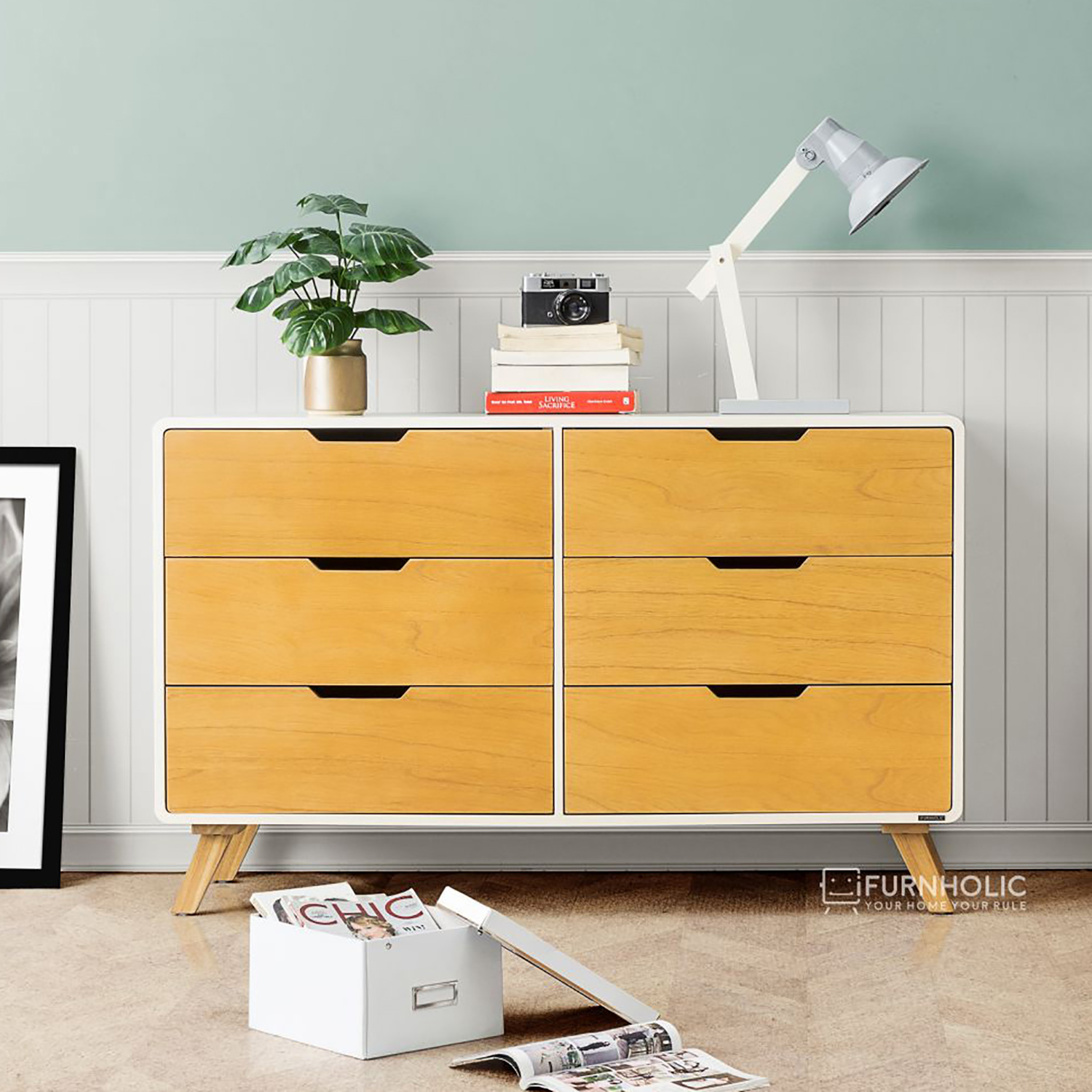Helsinki 6 Drawers (Ivory-Natural)